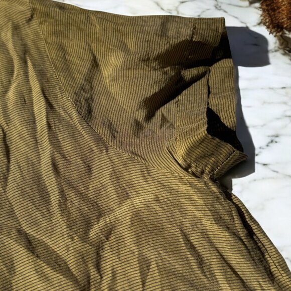 CP Shades Green Cotton Silk Button Down Top Blouse Size Medium Short Sleeves - Picture 4 of 10